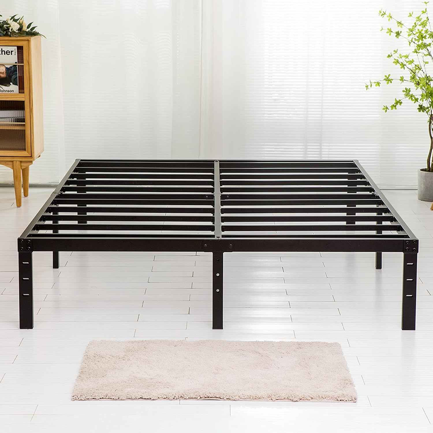 Amazon.com: Wulanos King Size Bed Frame, 3500Lbs Heavy Duty Metal ... with regard to Understanding the durability advantages of metal platform king bed frames