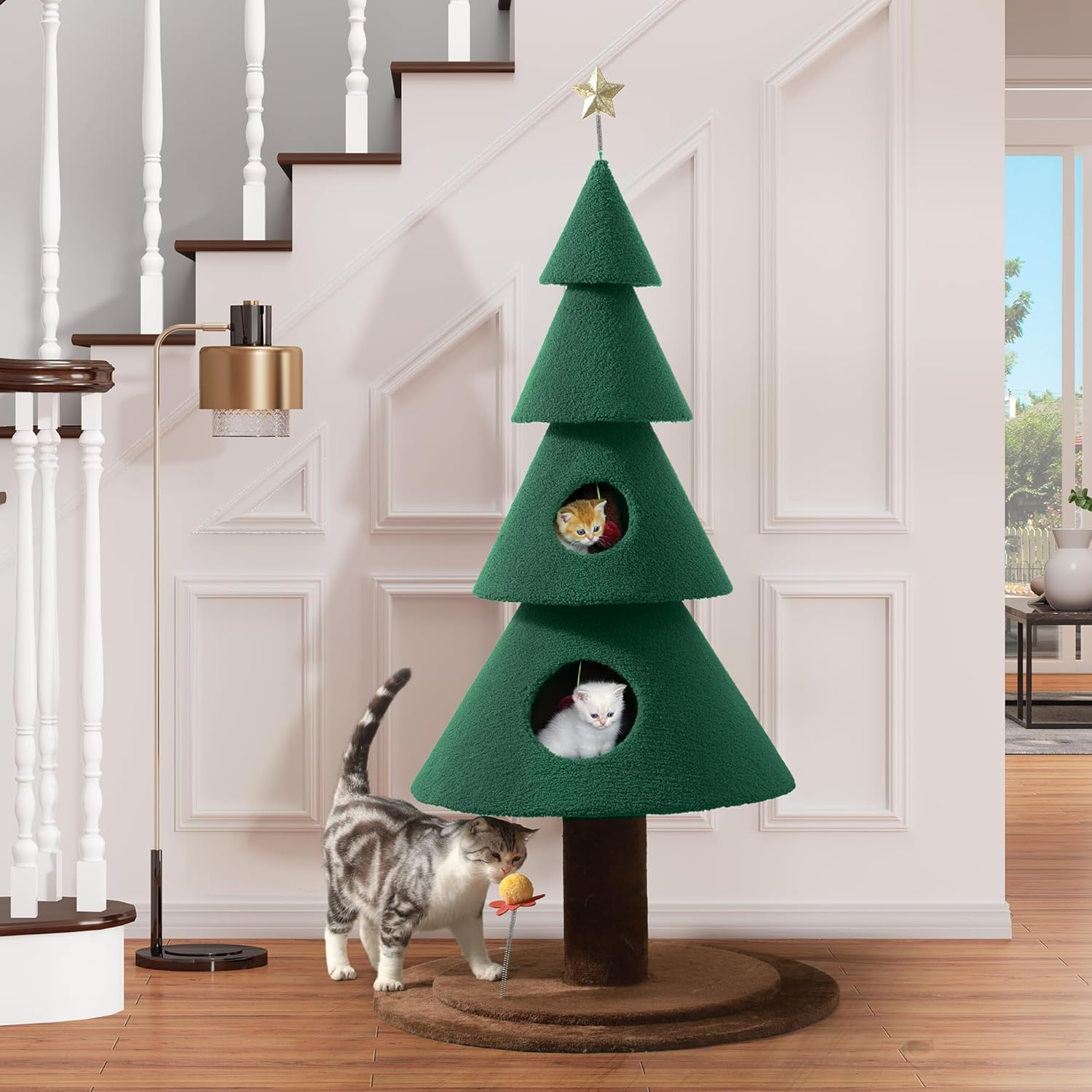 Amazon.com : Yitahome 60 In Christmas Cat Tree For Indoor Cats, Tall ... with regard to Cat Bed For Cat Tree