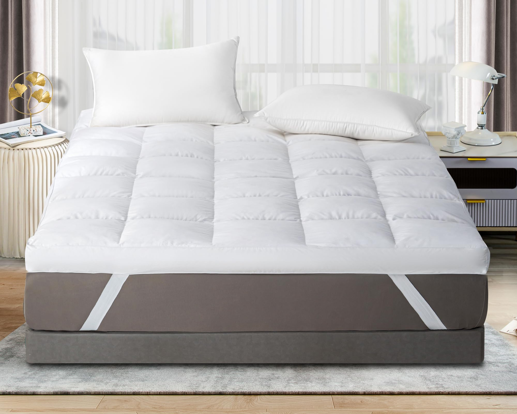 Amazon.com: Zubisu 5 Inch Goose Down And Feather Bed Mattress Pad ... regarding Exploring the longevity and durability of high-quality goose down bedding