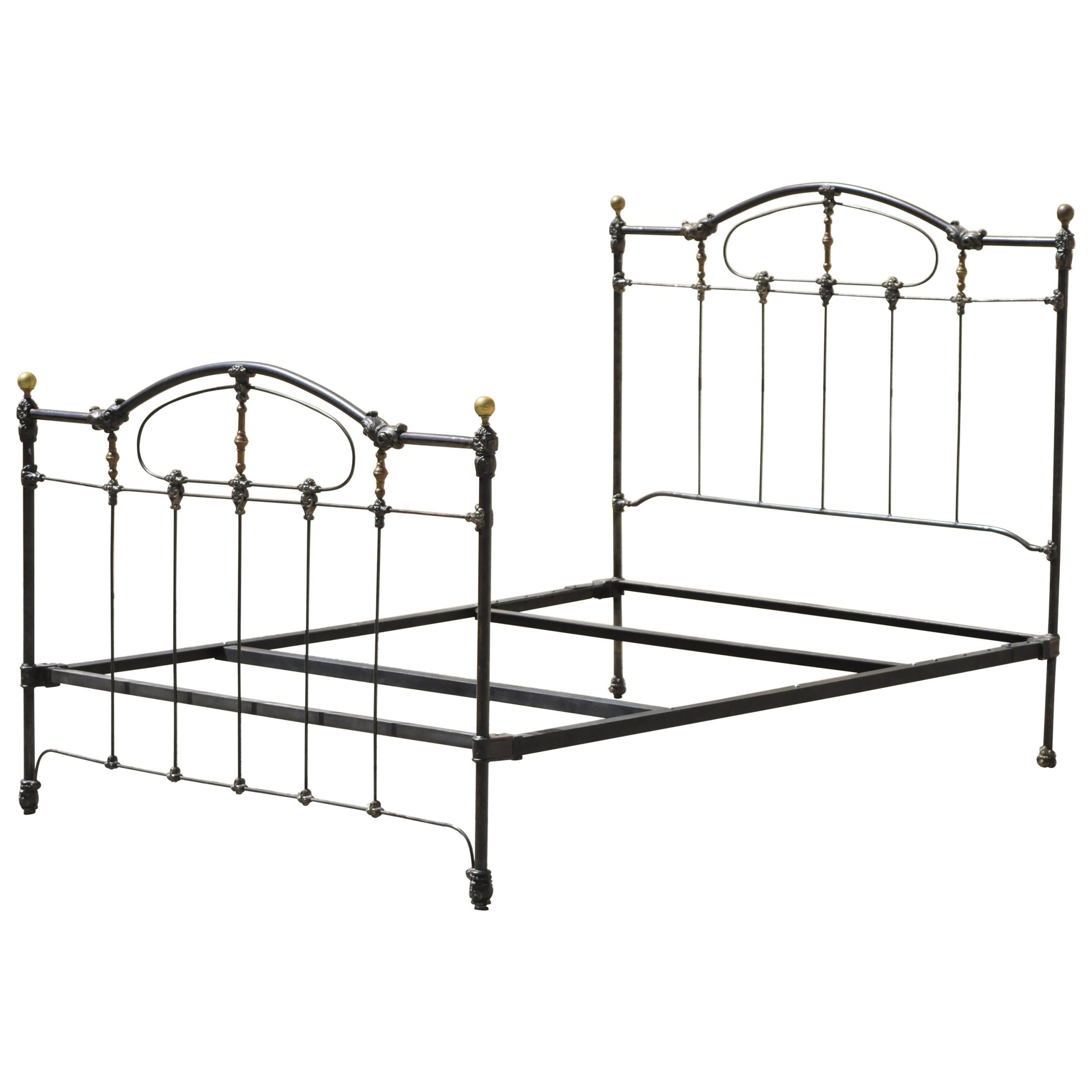 Antique Victorian Cast Iron Brass Steel Queen Size Bed Frame With Brass ... for Why cast iron remains a preferred choice for quality sleep furniture