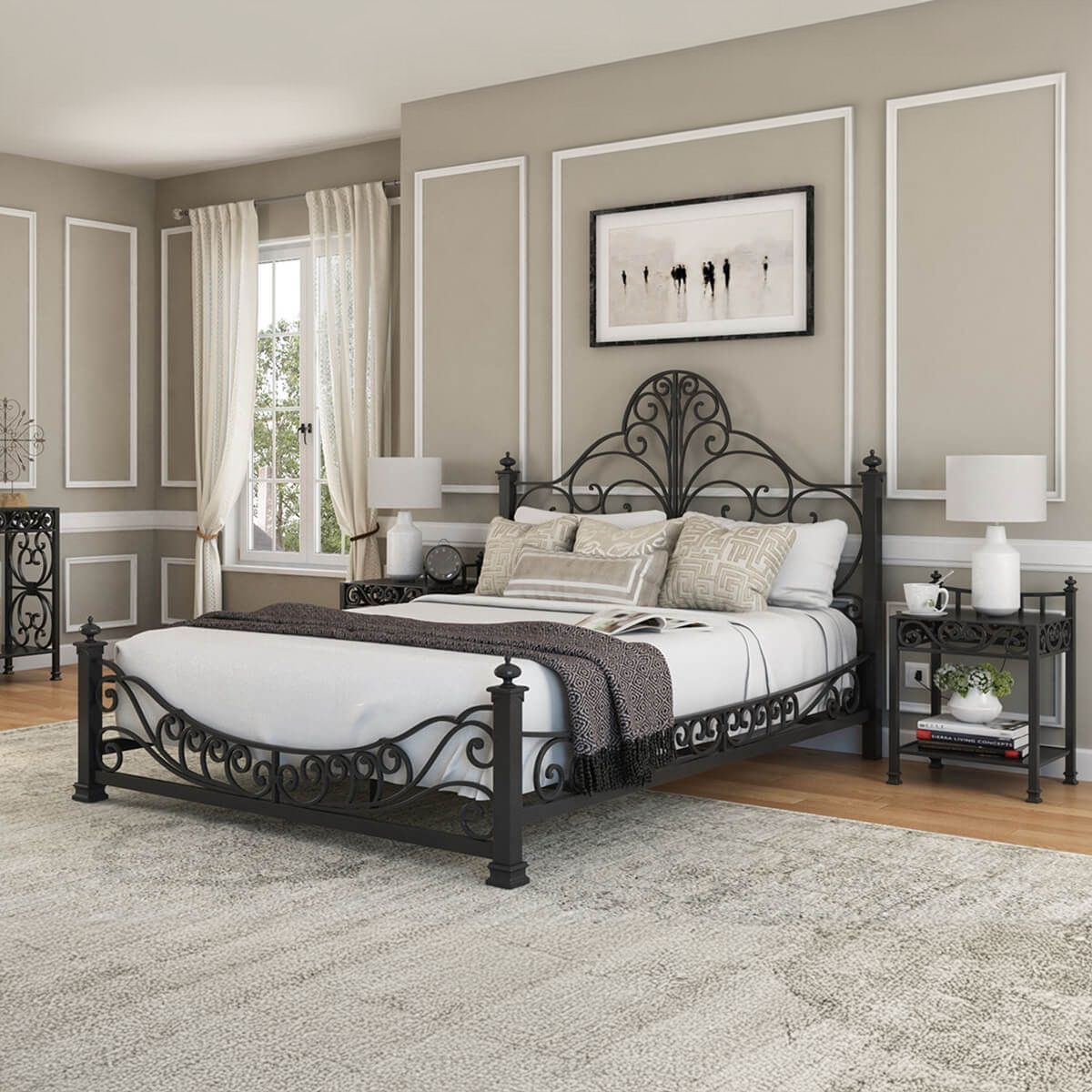 Appenzell Wrought Iron Bedroom Set | Shop In King, Queen & Full Size throughout Rod Iron Bed King Size