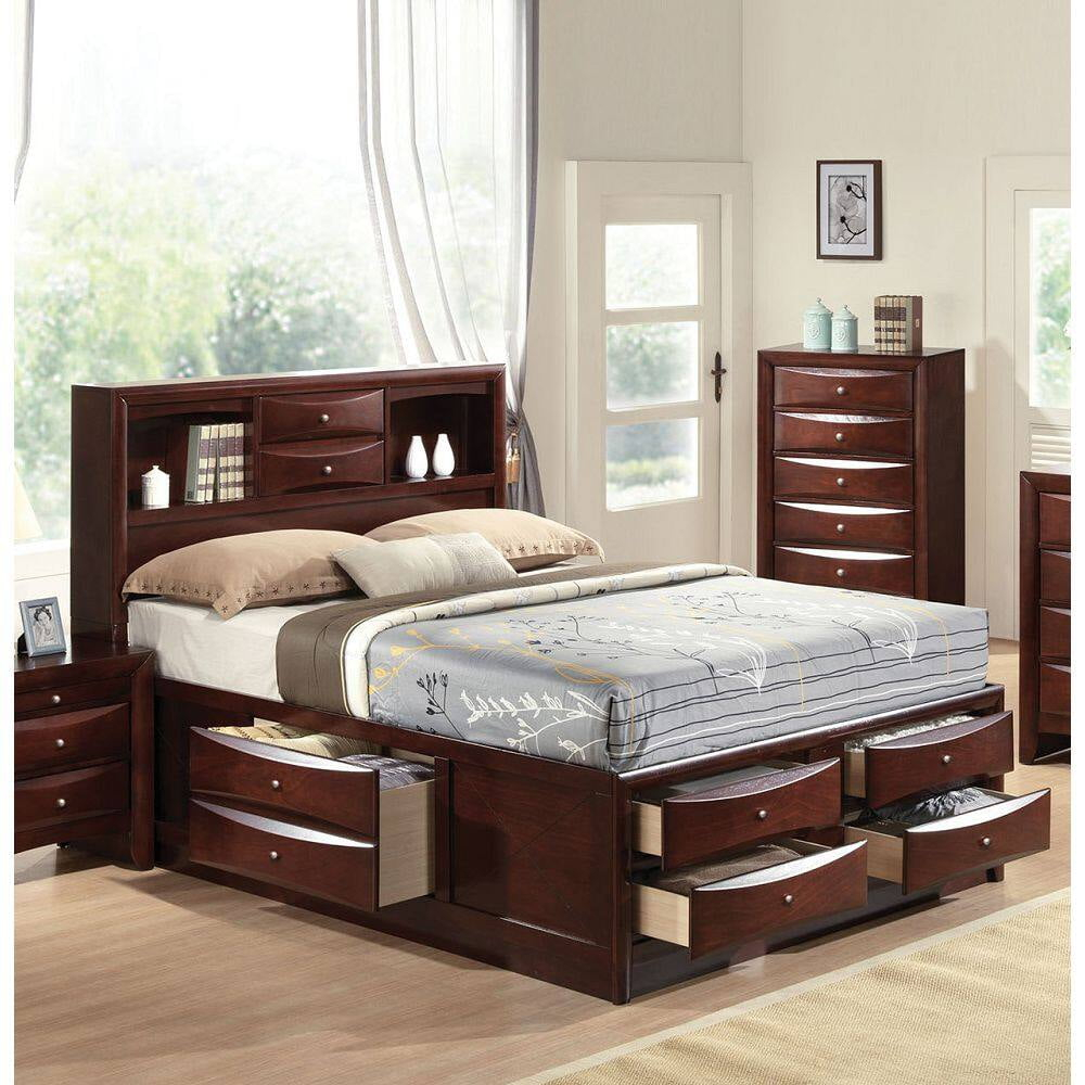 Arcticscorpion King Size Storage Bed,Solid Wood Bed Frame With 2 ... intended for King Size Wooden Storage Bed Frame