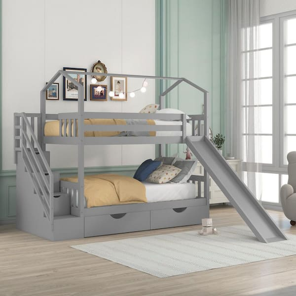 Awesome Bunk Beds With Stairs with How to Choose the Perfect Gray Bunk Bed with Built-in Stairs for Your Home