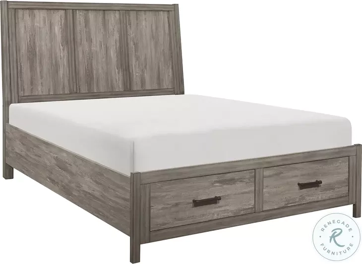 Bainbridge Weathered Gray Cal. King Platform Storage Bed From ... with regard to How to style your California king platform storage bed for optimal comfort