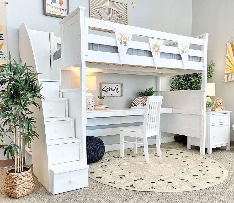 Beadboard Twin Loft Bed With Desk & Stairs White | Rooms4Kids regarding How to Choose the Perfect Bunk Bed with Integrated Stairs and Study Desk
