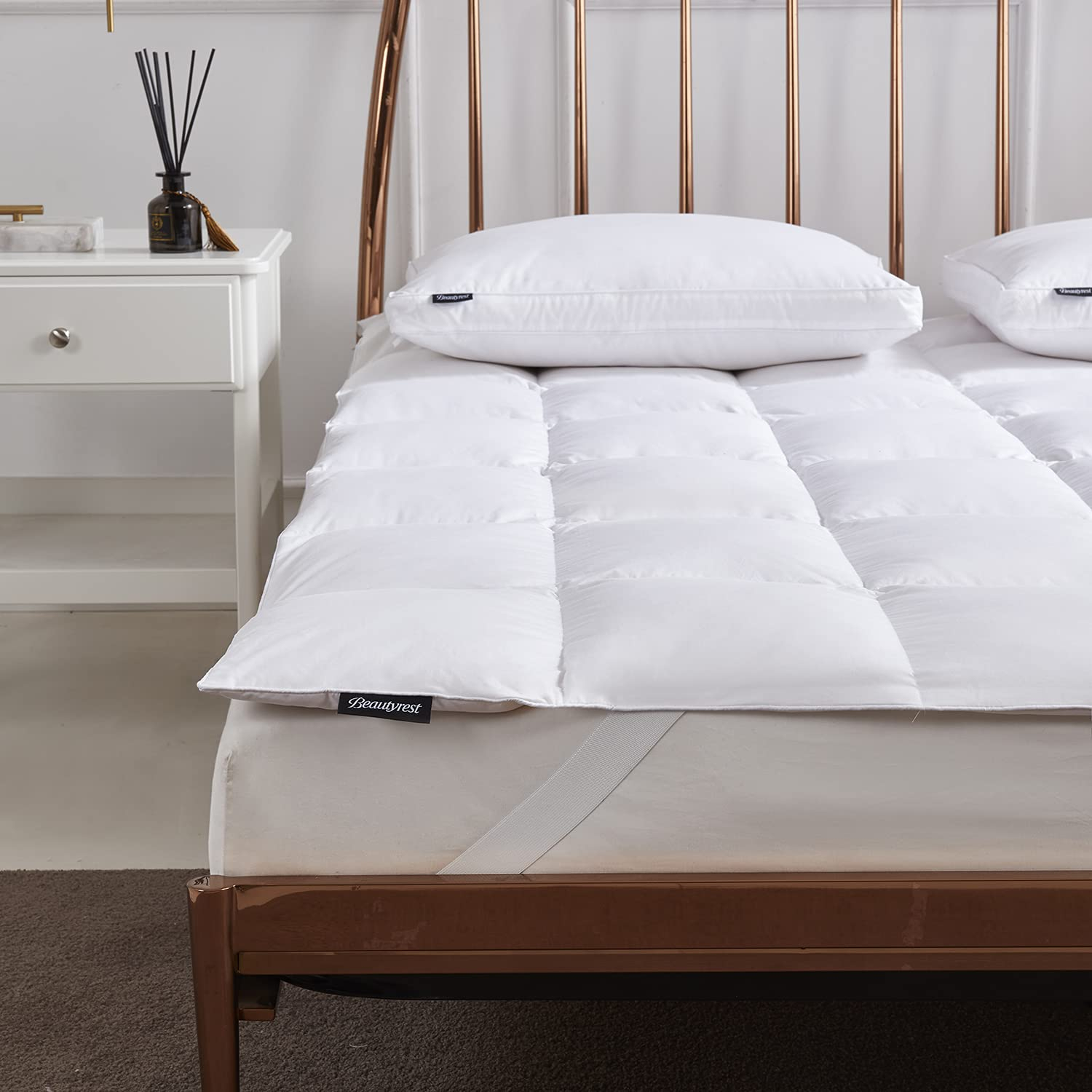 Beautyrest White Feather Down Mattress Topper Queen Size - 233 Thread ... regarding How down feather bedding can transform your sleep quality and comfort