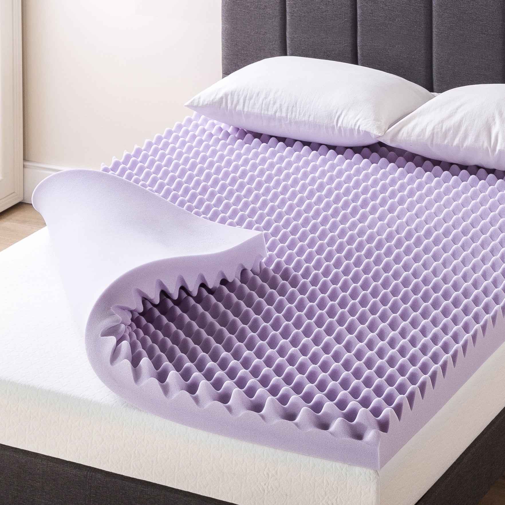 Best Price Mattress 2 Or 4 Inch Egg Crate Memory Foam Topper With ... intended for Foam Egg Crate Mattress Pad
