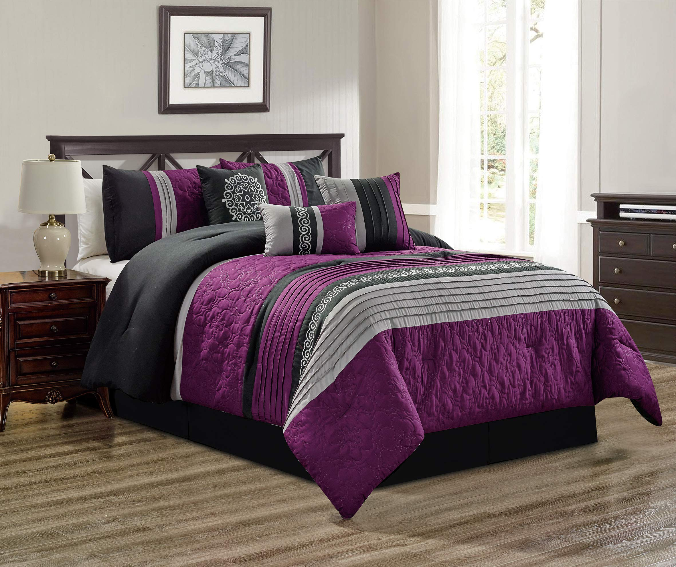 Black And Purple Bedding within Black And Purple Bed Set