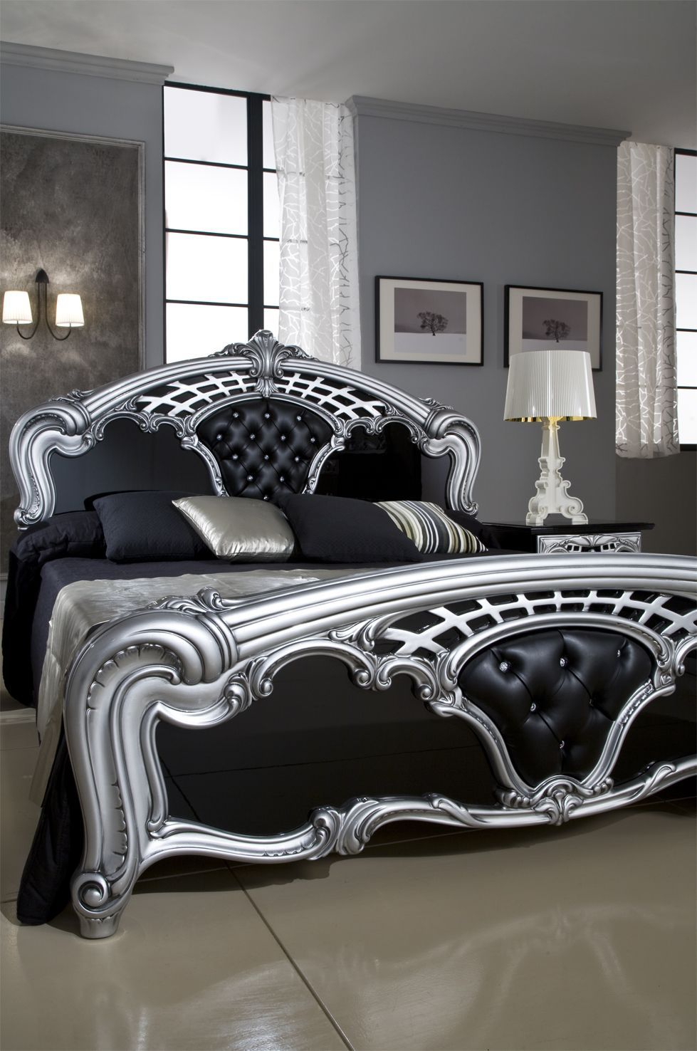 Black And Silver Bedroom Set | Silver Bedroom, White Bedroom Decor, Bed ... regarding Silver And Black Bedroom Set