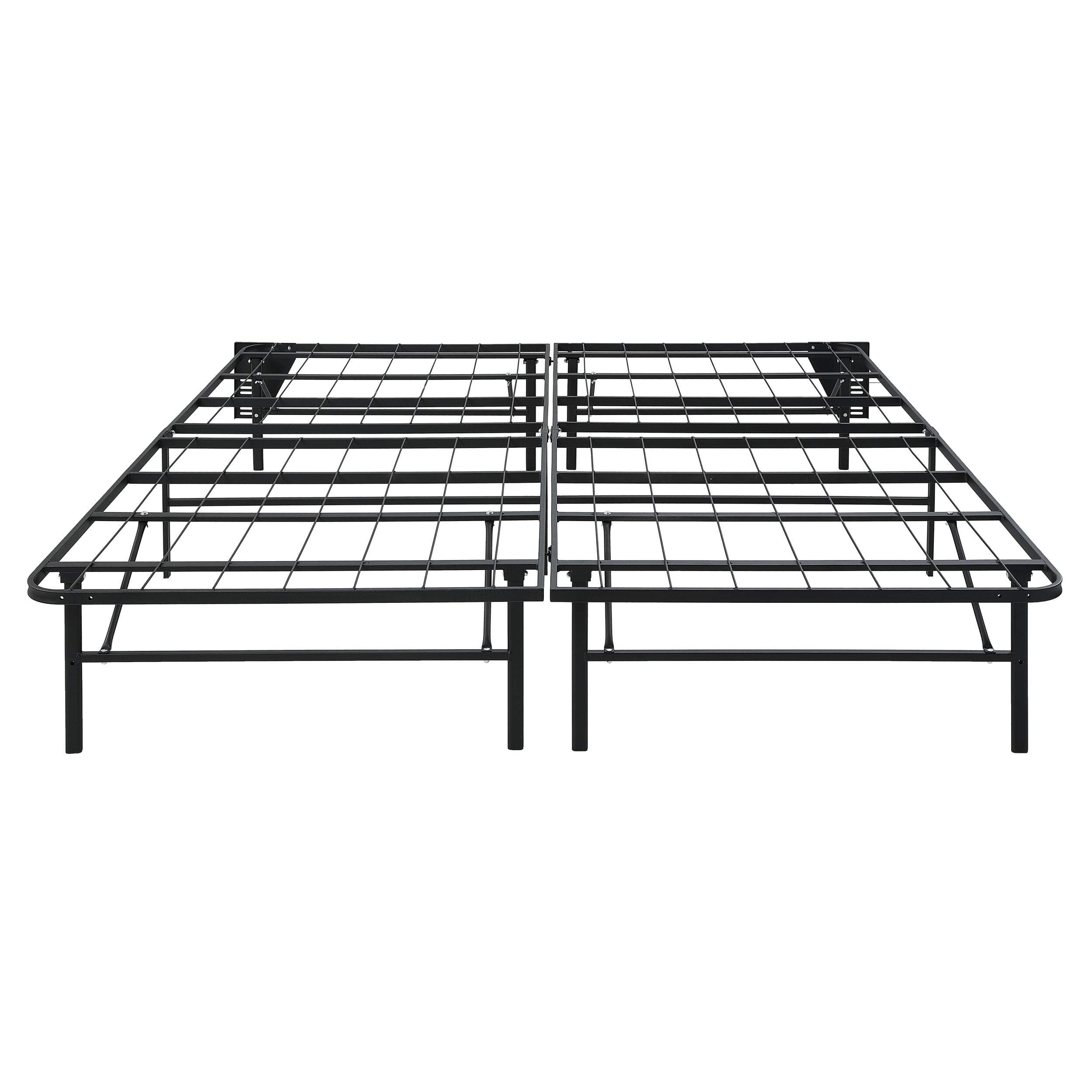 Black Metal Platform Foldable Bed Frame California King Size, Toolless ... intended for Understanding the Best Black Bed Frame California King Options for Your Bedroom