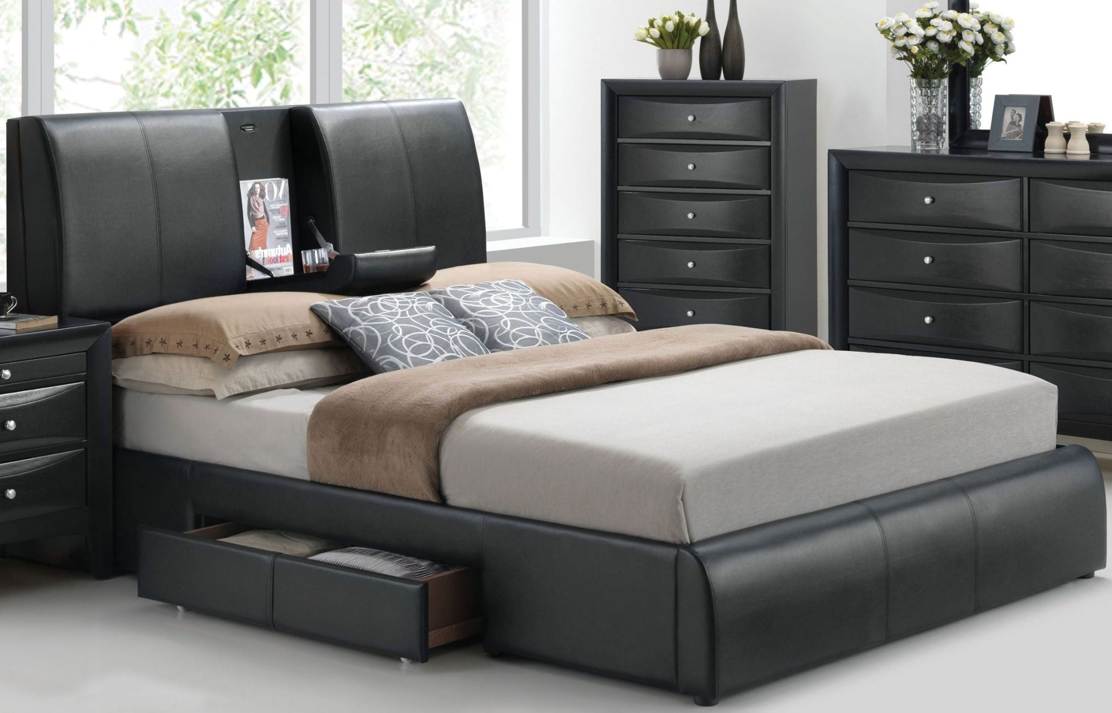 Black Queen Bed With Storage Drawers At Jimmy Coats Blog pertaining to Black Bed Frame With Storage