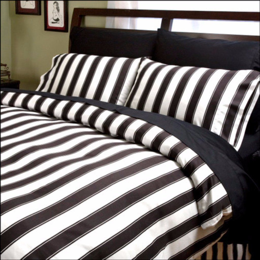 Black White Stripe Quilt At Vaughn Gurule Blog within Black And White Striped Bed Set