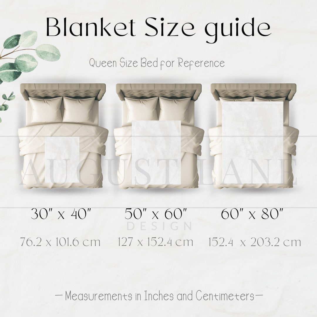 Blanket Size Chart, Blanket Mockup Size Chart, Throw Blanket Mockup ... inside What size blanket fits a full bed perfectly