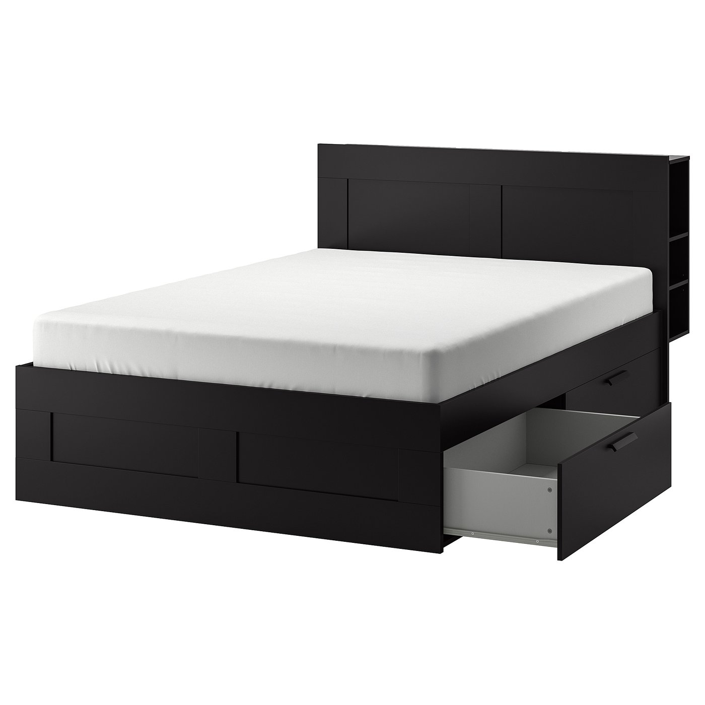 Brimnes Bed Frame With Storage & Headboard, Black, Full - Ikea with Black Bed Frame With Storage