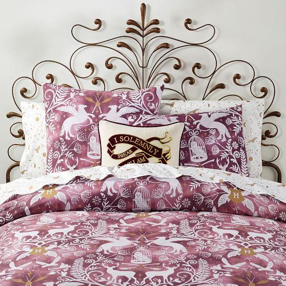 Burgundy Harry Potterâ„¢ Patronus Damask Duvet Bundle | Bedding Sets ... in Pottery Barn Harry Potter Bedding