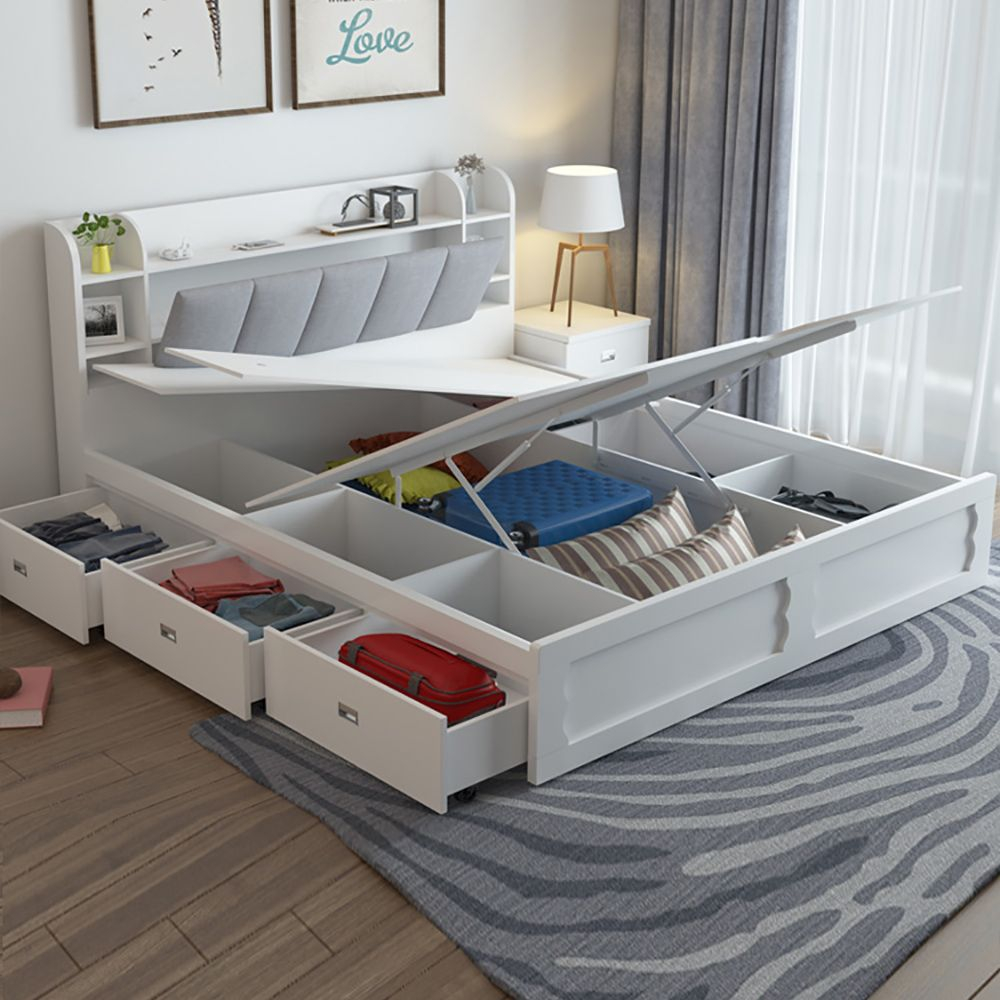 Cal King Size Storage Bed Low Profile Platform Bed With 3 Drawers In ... with regard to How King Size Storage Platform Beds Can Transform Your Sleeping Space