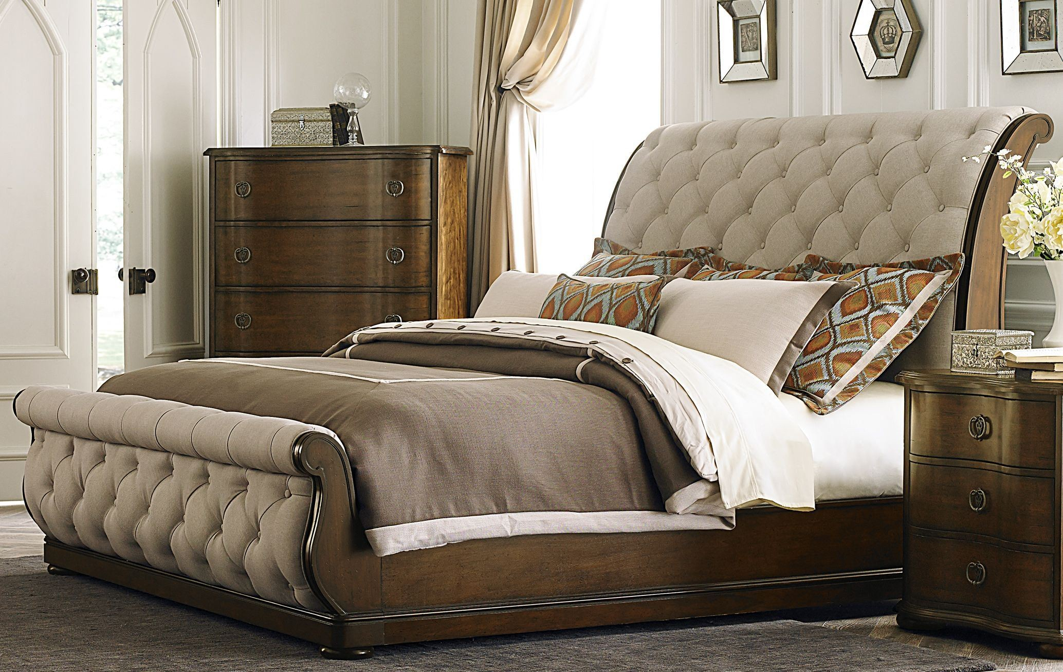 Cotswold Upholstered Sleigh Bedroom Set From Liberty (545-Br-Qsl ... intended for King Size Sleigh Bedroom Sets