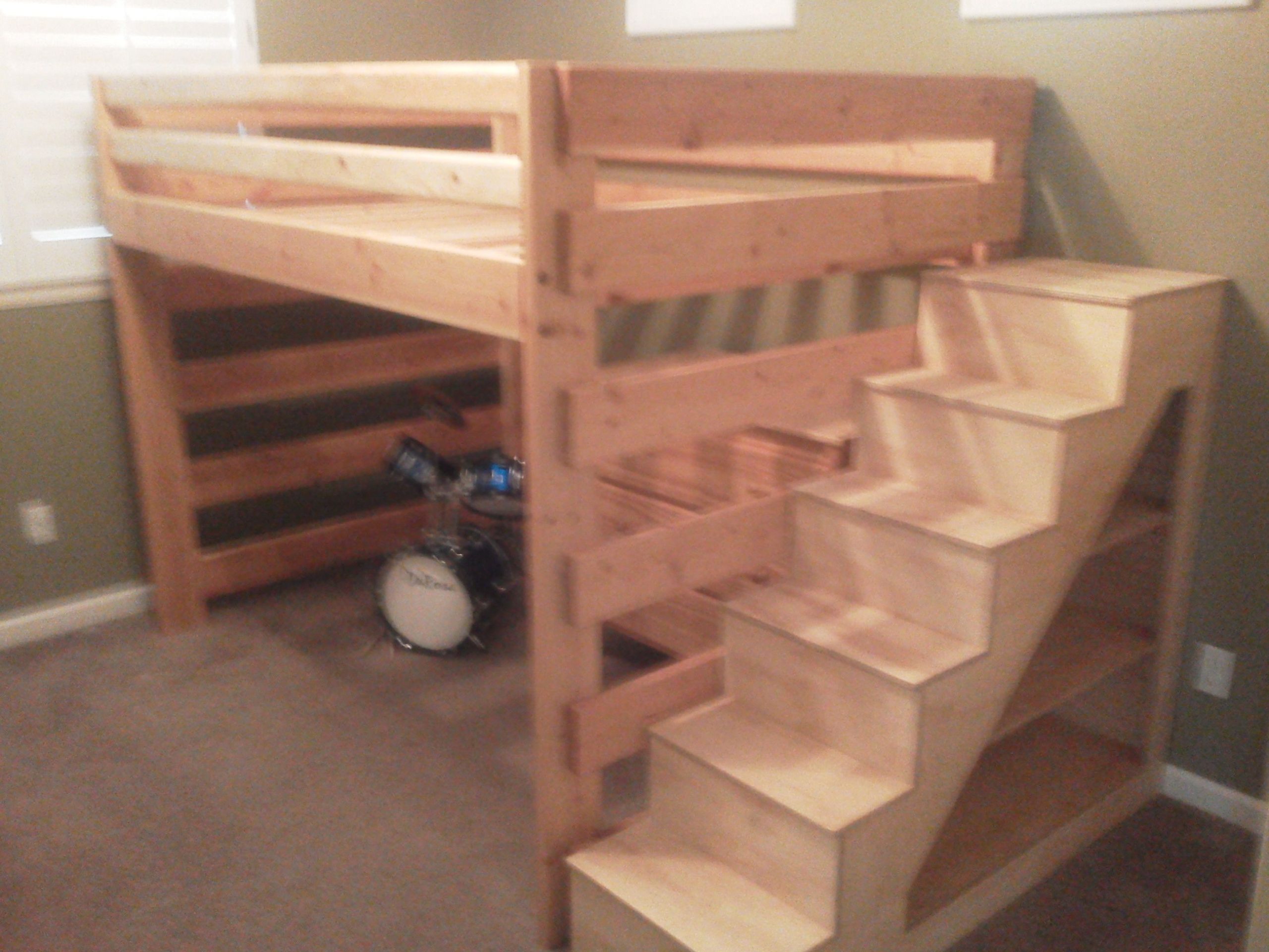 Diy Loft Bed With Stairs regarding Loft Bunk Bed With Steps