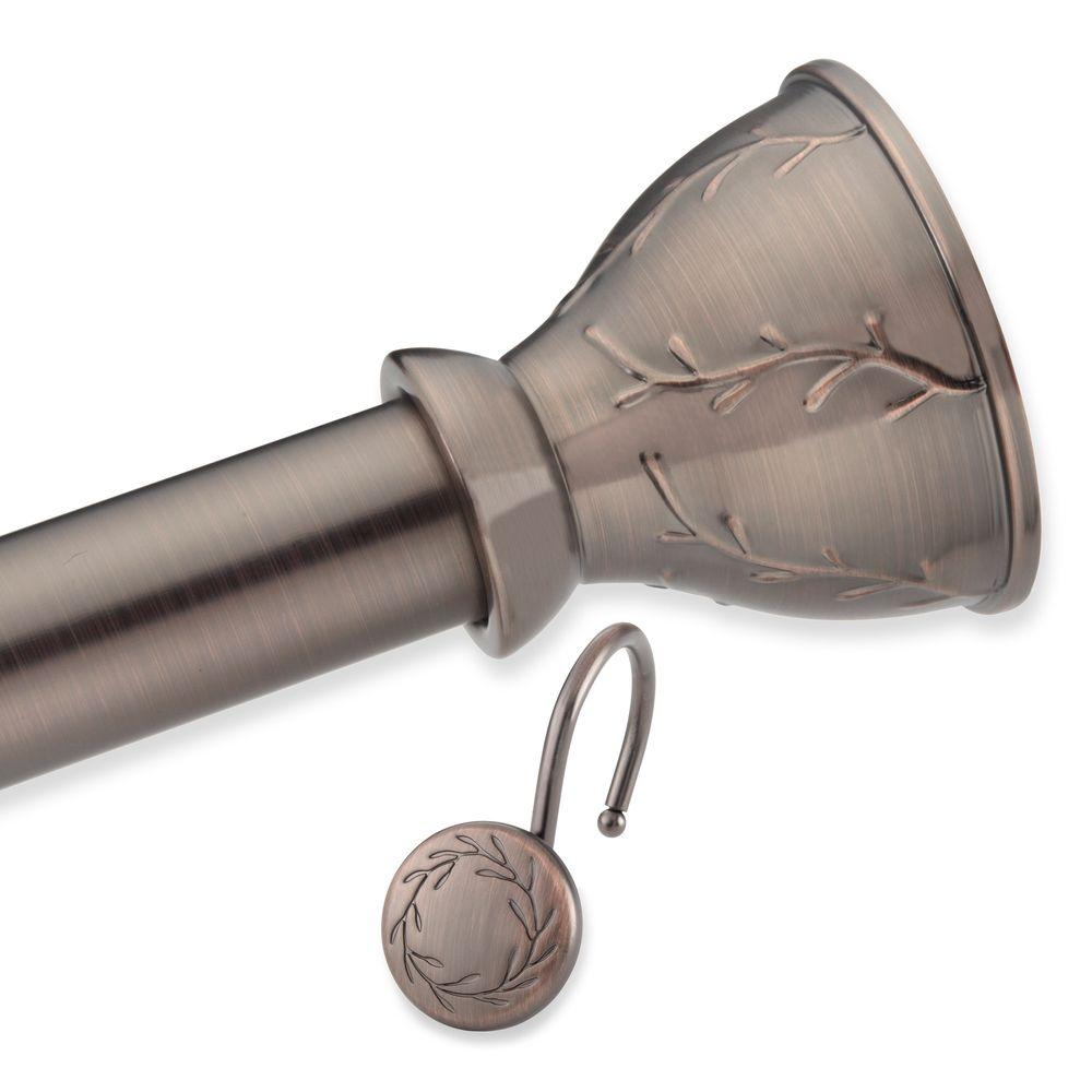 Elegant Home Fashions Poet Laureate Decorative Shower Rod And Hooks Set ... throughout The ultimate guide to installing oil rubbed bronze shower rods properly