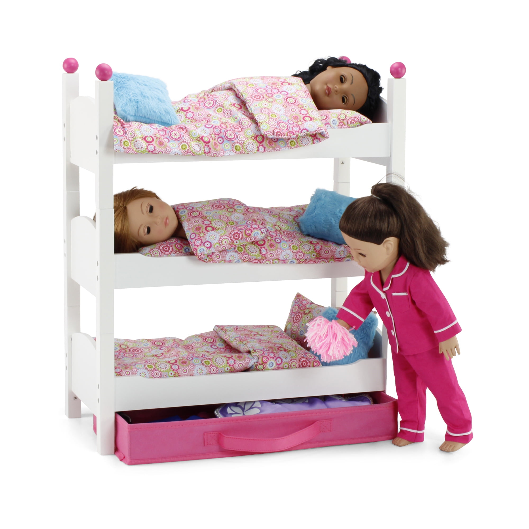 Emily Rose 18 Inch Doll Triple Bunk Bed - Stackable Furniture With ... intended for Creating Safe Sleeping Arrangements with 18 Inch Doll Bunk Beds