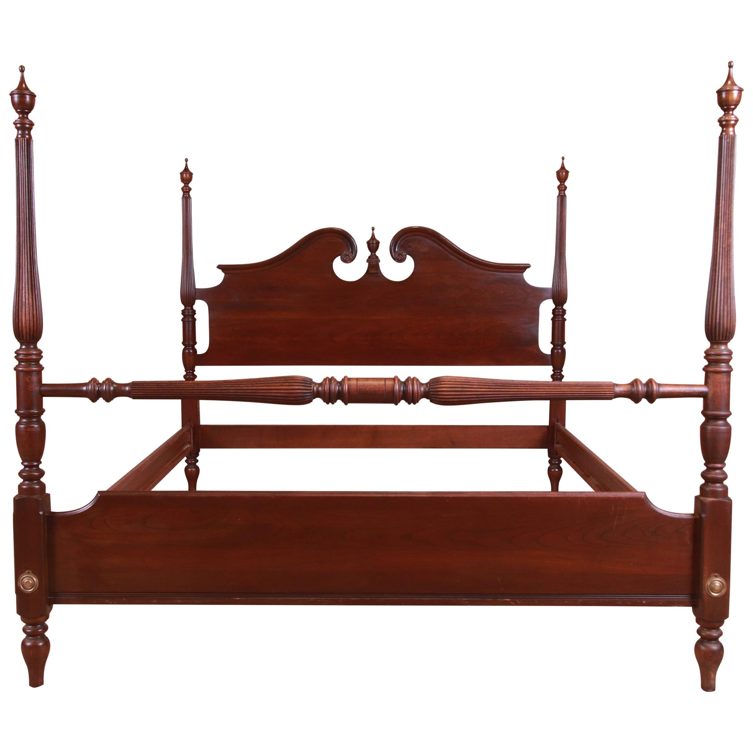 Ethan Allen Georgian Court Collection Mahogany Four Poster Queen Size ... intended for Maximizing Comfort and Style with Ethan Allen's Classic Four Poster Design