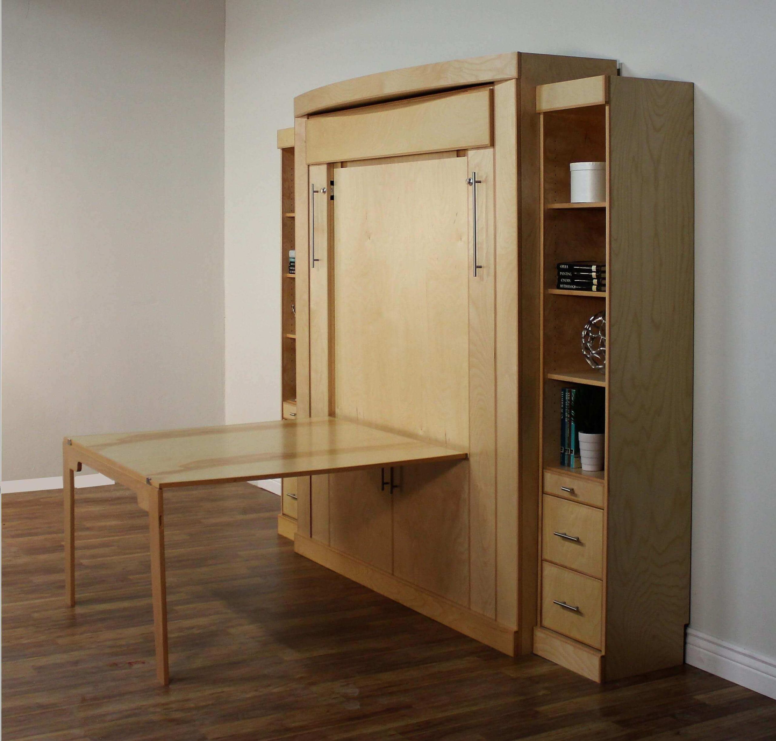 Euro Deluxe Table Murphy Bed Largest Selection Long Island | Sleepworks intended for Transforming Your Apartment Layout with Multi-Purpose Murphy Bed Dining Setup