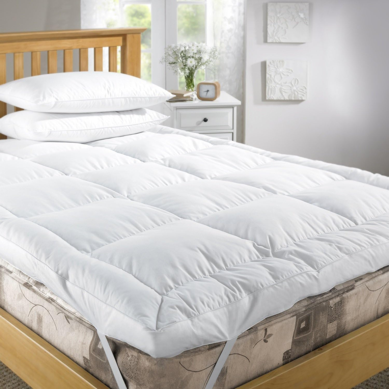 Extra Deep 5" (12.5 Cm) Luxury Goose Feather And 15% Down Mattress ... intended for 100 Percent Goose Down Mattress Topper