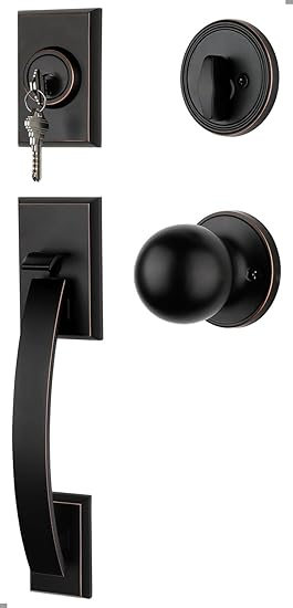 Goldenwarm Front Door Handle And Deadbolt Set, Oil Rubbed Bronze Front ... regarding Understanding the timeless appeal of oil rubbed bronze front door handles