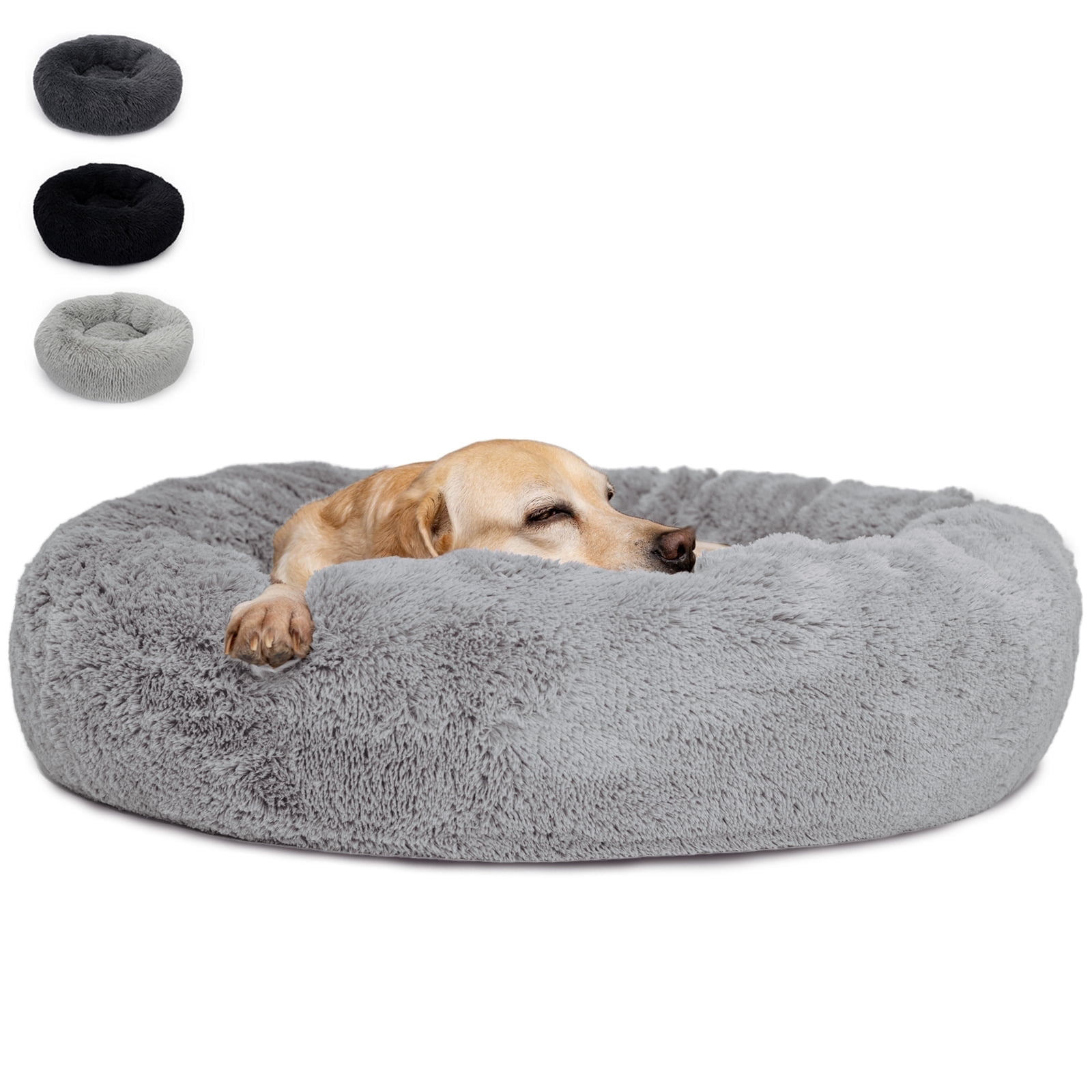 Gouwan Calming Donut Dog And Cat Bed, 40" Plush Dog Bed Washable, Round ... inside Round Dog Beds For Large Dogs