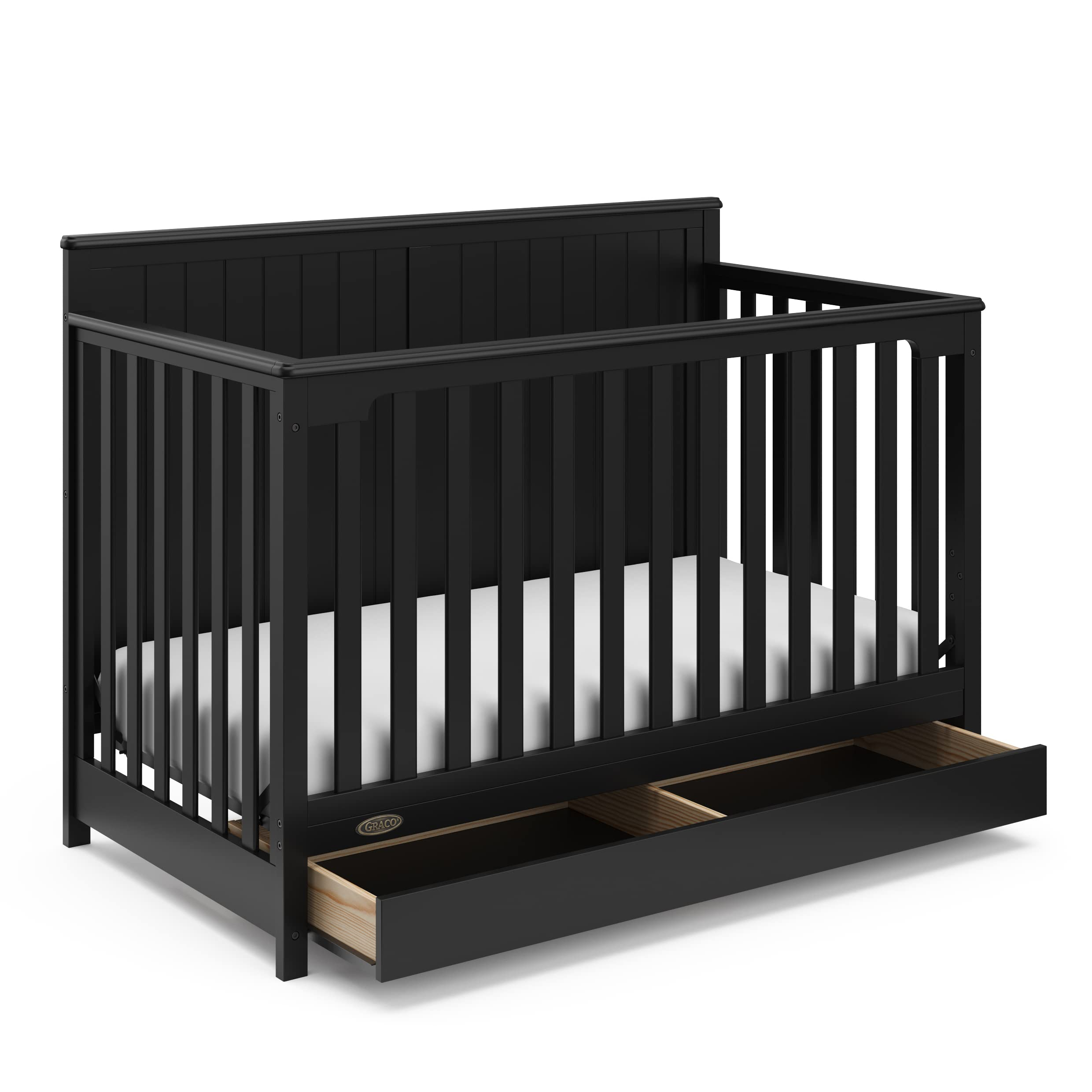 Graco Hadley 5-In-1 Convertible Crib With Drawer (Black) – Crib With ... with regard to Maximizing Space and Safety with Crib Toddler Bed Combo Systems