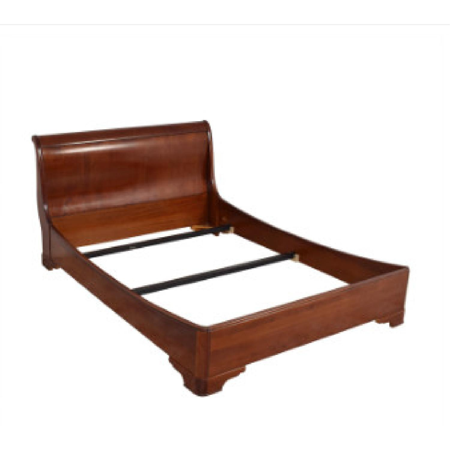 Grange Louis Philippe Solid Cherry Queen Size Sleigh Bed Frame - Aptdeco throughout Understanding the anatomy of queen size sleigh bed frames
