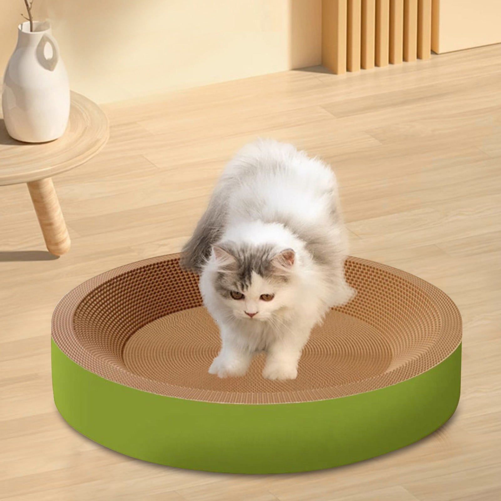 Green Cats Scratching Post And Bed Combo Cat Scratcher Basin Integrated ... within Creating the ideal cat sanctuary with scratching posts and beds