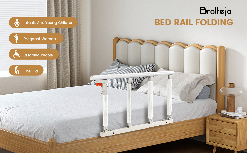 Hlieeosfcn Foldable Bed Rail,Bed Rails For Elderly Adults,Portable Bed ... intended for Portable Bed Rails For Adults