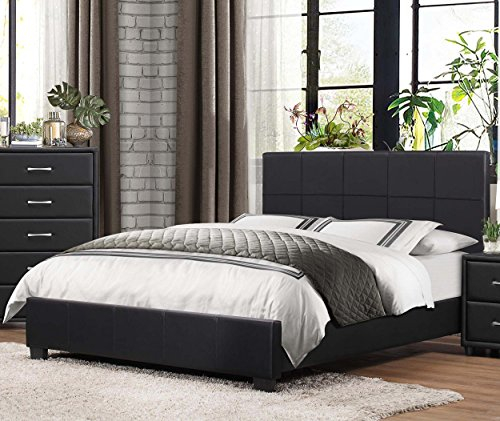 Homelegance Upholstered Cal King Platform Bed Frame W/ Footboard And ... with regard to Black Bed Frame California King