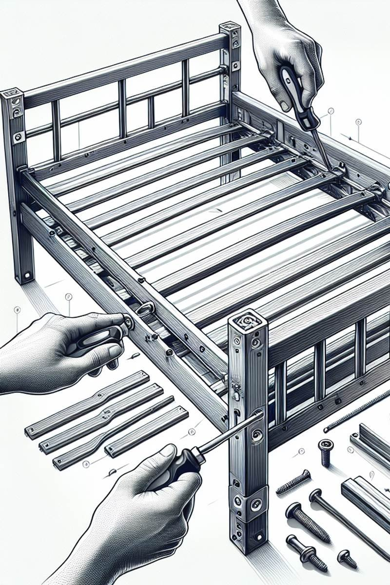 How To Assemble A Metal Bed Frame And Headboard In 5 Steps intended for Maximizing safety while assembling metal bed frames with pdf guidance