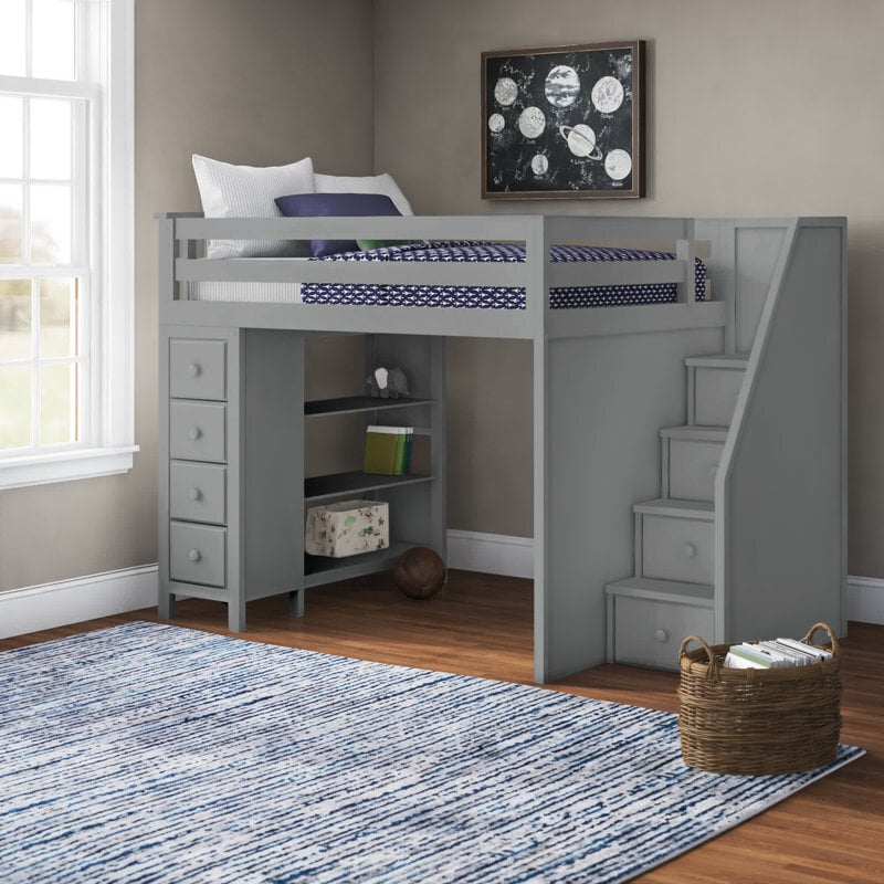 How To Design Loft Beds With Stairs within Loft Bunk Bed With Steps