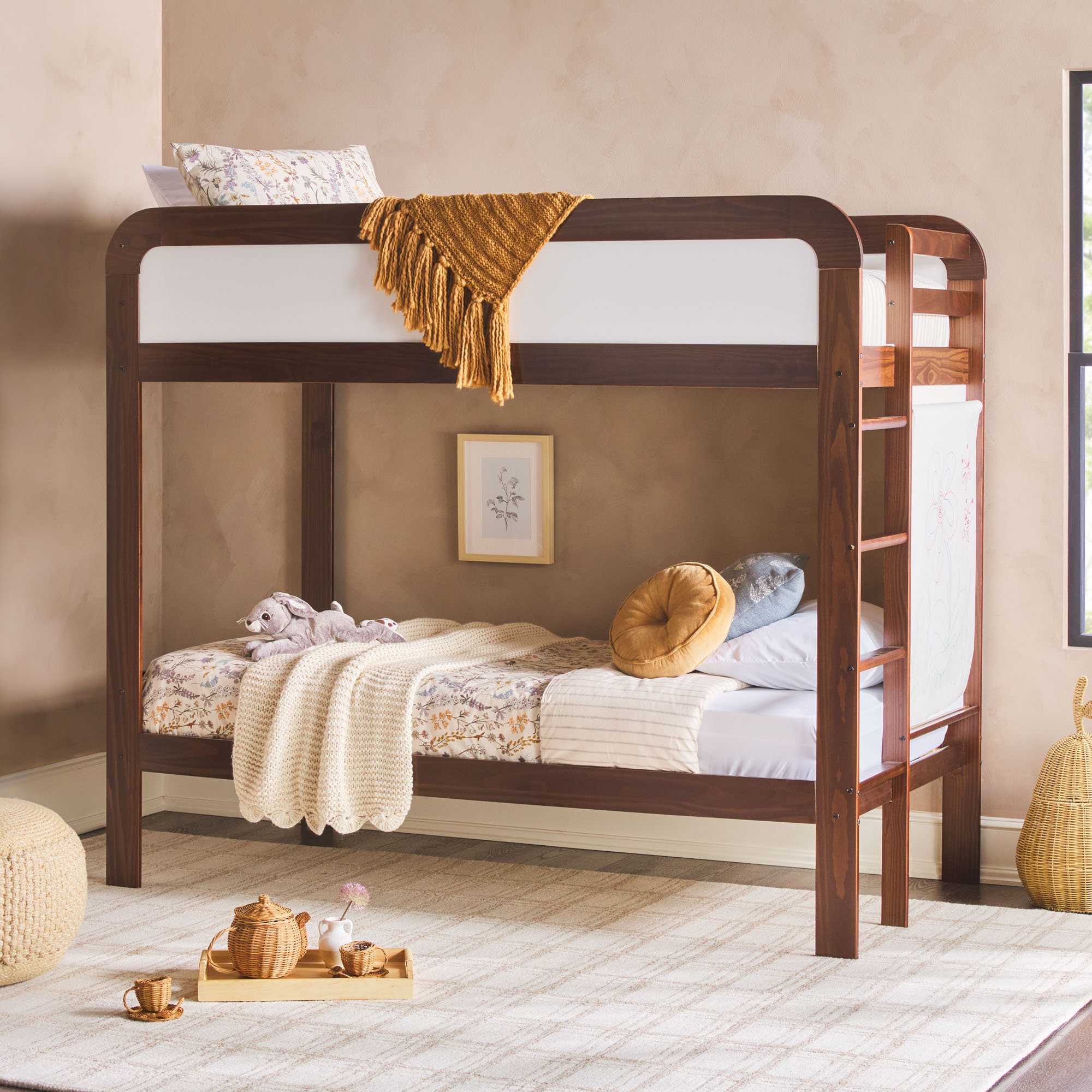 Isabelle & Maxâ„¢ Arihaan Contemporary Solid Wood Twin Over Twin Bunk Bed ... with Maximizing Bedroom Potential with Twin Over Twin Loft Bed Designs