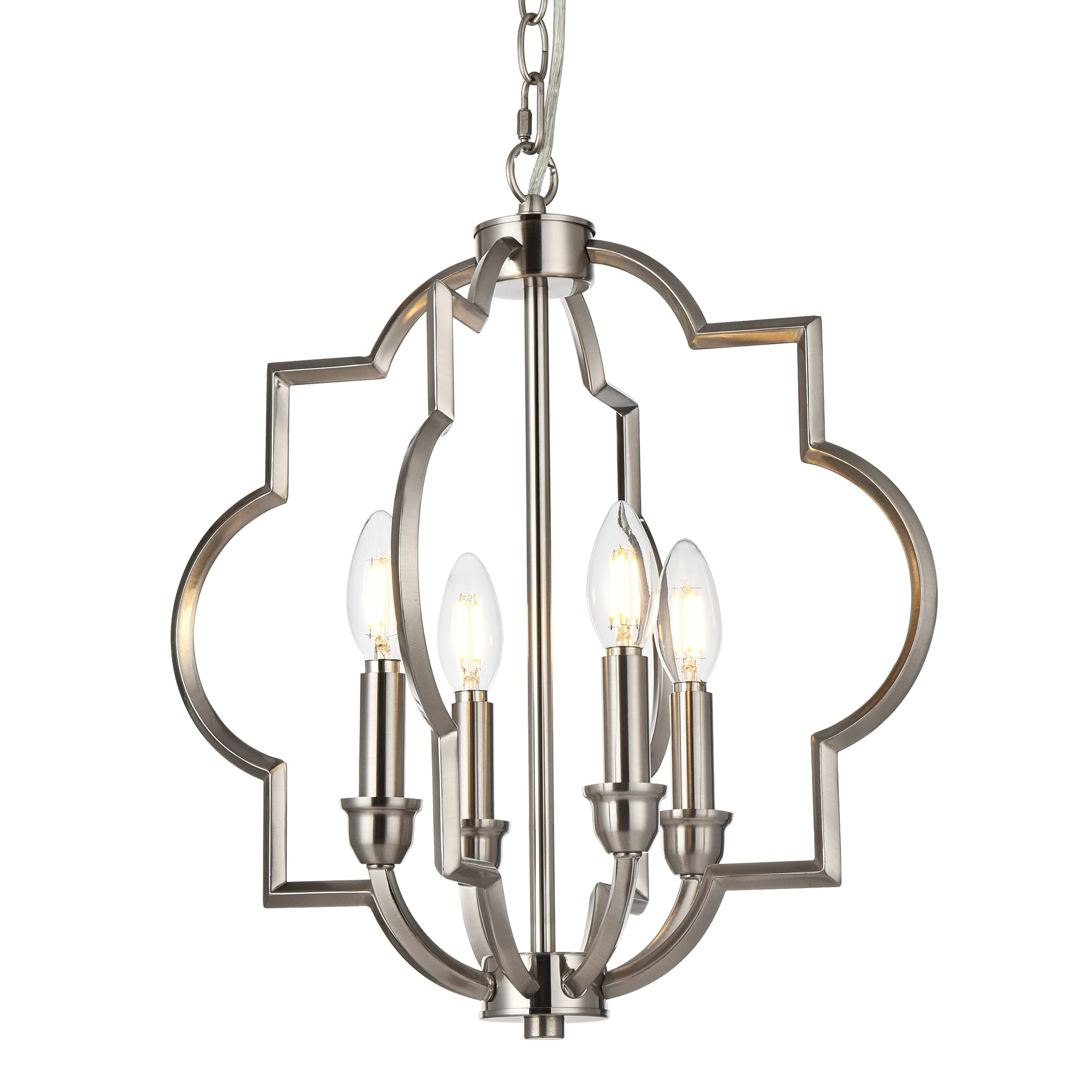 Jonsi Brushed Nickel Chandelier Light Fixtures Ceiling Hanging, 4 ... in The Complete Guide to Installing Chandelier 7 Light Ceiling Bedroom Brushed Lights