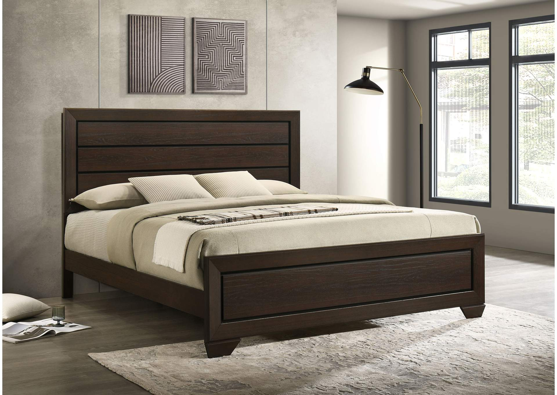 Kauffman Wood Eastern King Panel Bed Dark Cocoa with What Is Eastern King Bed