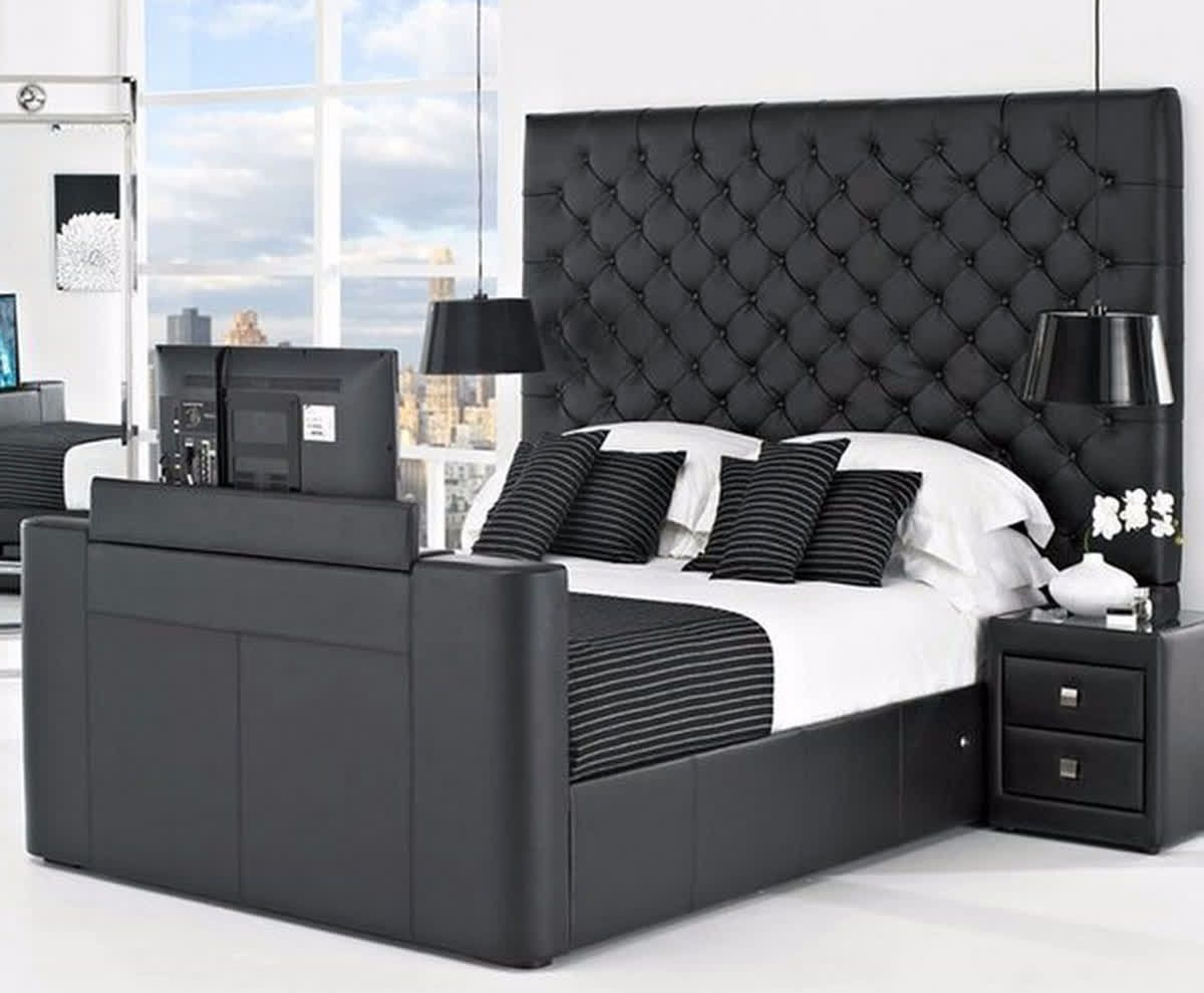 King Bed Frame With Tv In Footboard At Nancy Hickman Blog pertaining to Pictures Of King Size Tv Bed