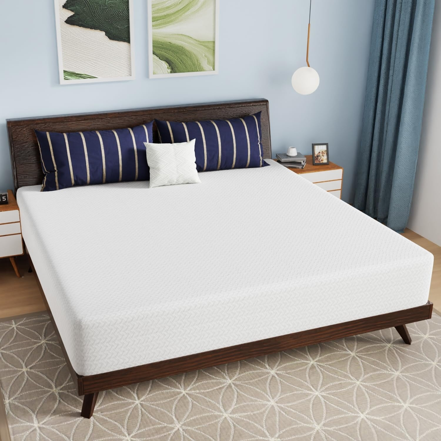 King Size 12-Inch Charcoal Infused Memory Foam Mattress With Removable ... throughout King Size 12 Inch Memory Foam Mattress