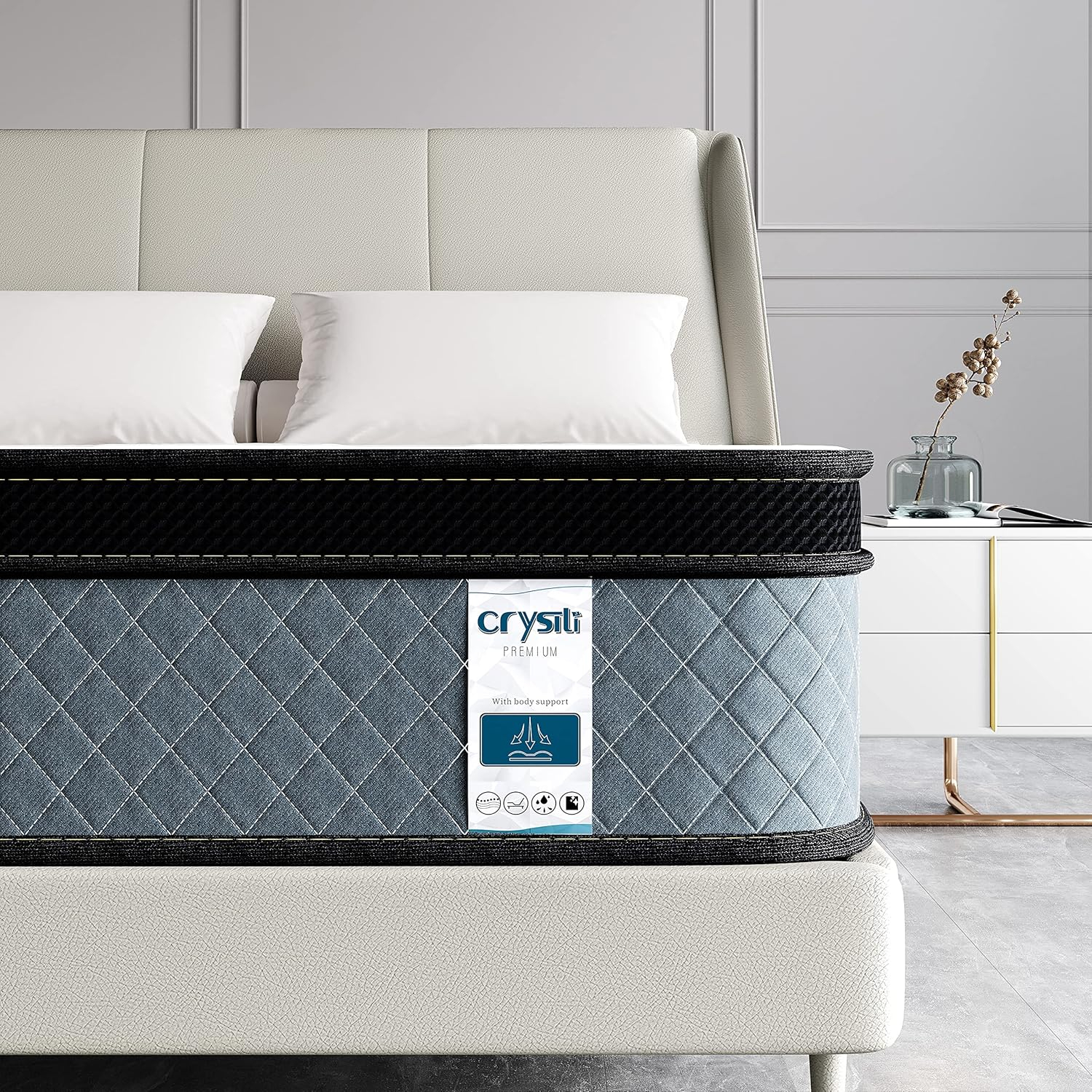 King Size Mattress Crystli 12 Inch Memory Foam Hybrid Innerspring ... for Understanding the Benefits of a King Size 12 Inch Memory Foam Mattress for Better Sleep
