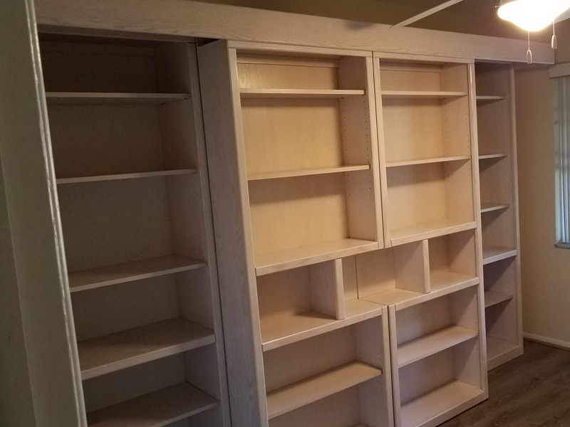 Library Bookcase: Sliding / Pivoting Murphy Bed | Tampa Bay in Murphy Bed With Sliding Bookshelves