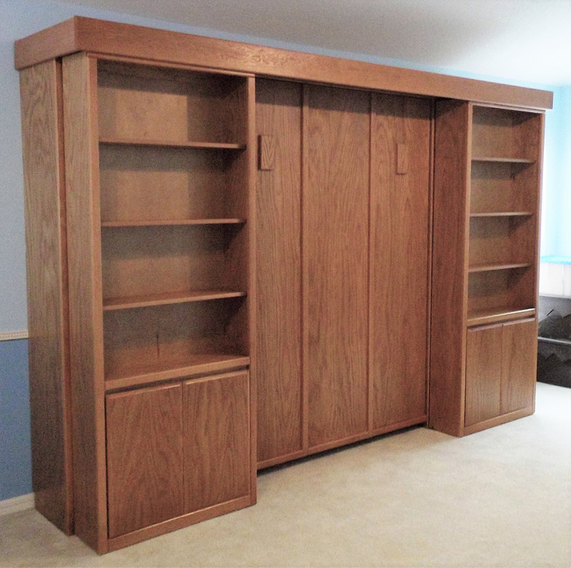 Library Bookcase: Sliding / Pivoting Murphy Bed | Tampa Bay regarding Murphy Bed With Sliding Bookshelves
