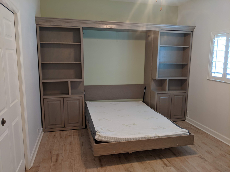 Library Bookcase: Sliding / Pivoting Murphy Bed | Tampa Bay with Maximizing Small Spaces with Murphy Bed and Sliding Bookshelf Integration