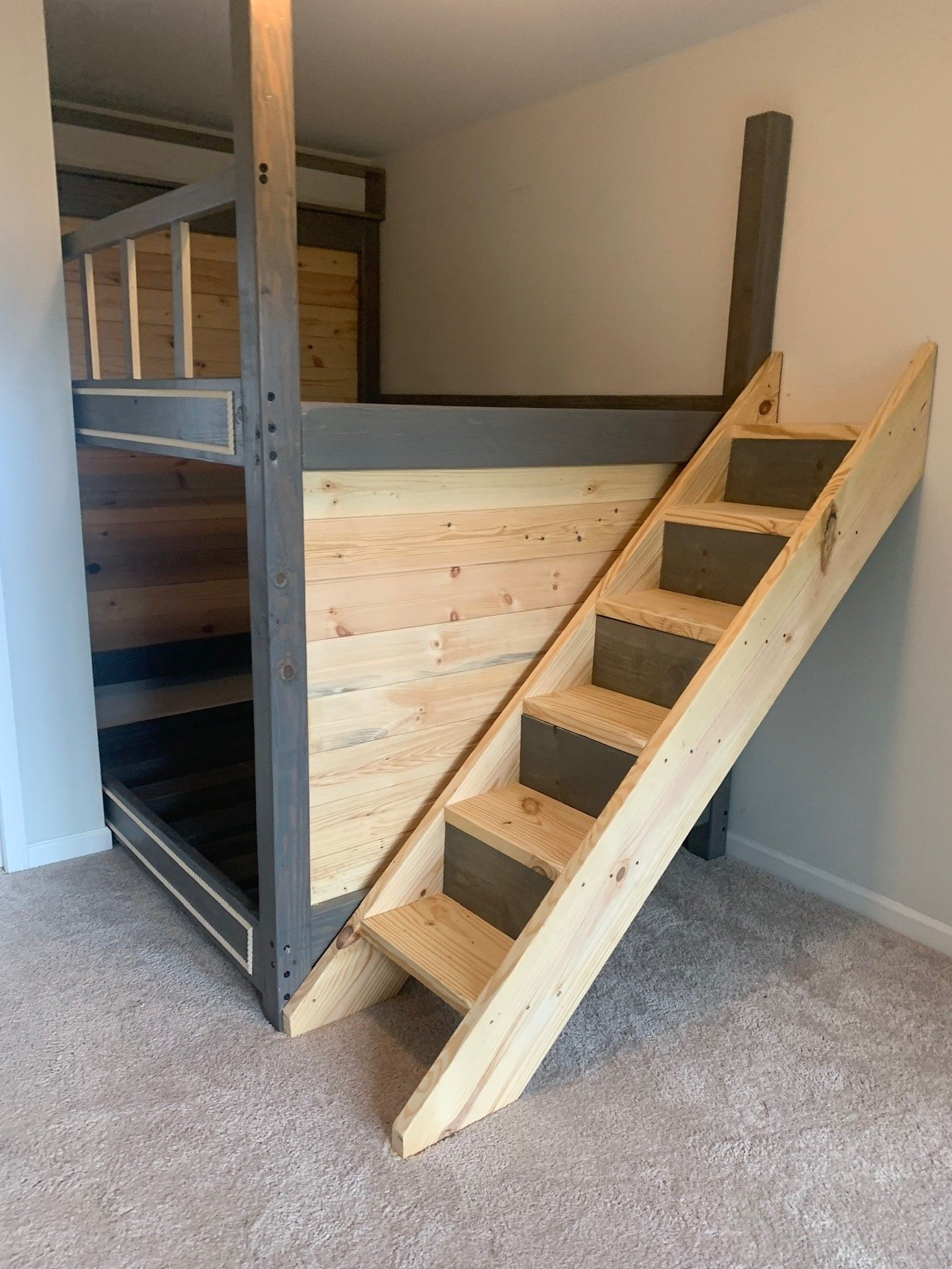 Loft Bed Stairs, Build A Loft Bed, Loft Bed Plans, Diy Loft Bed, Diy ... pertaining to Designing safe and functional loft bunk beds with stairs for small spaces