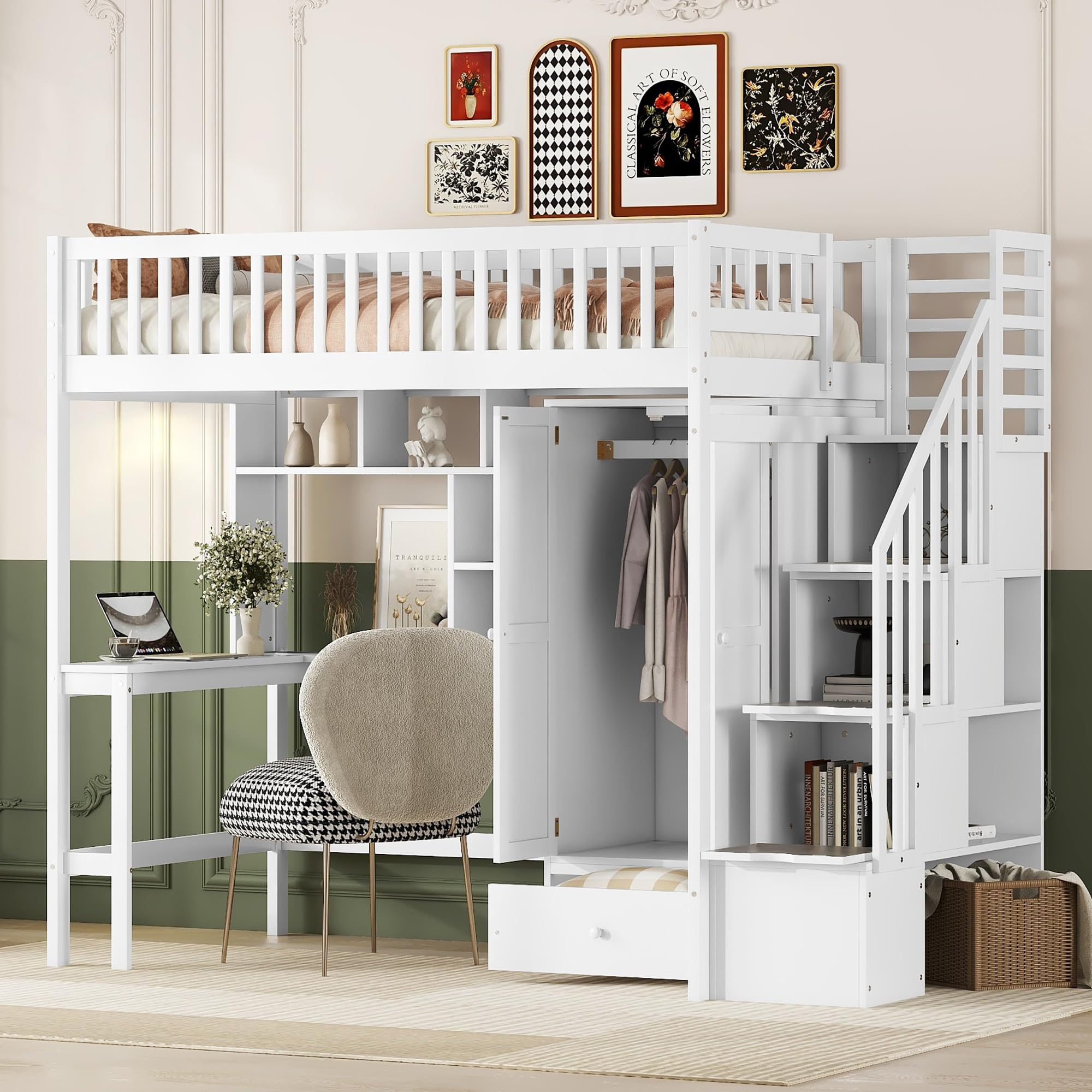 Loft Bed With Staircase intended for Space-Saving Staircase Designs with Drawers That Fit Any Loft Bed Configuration