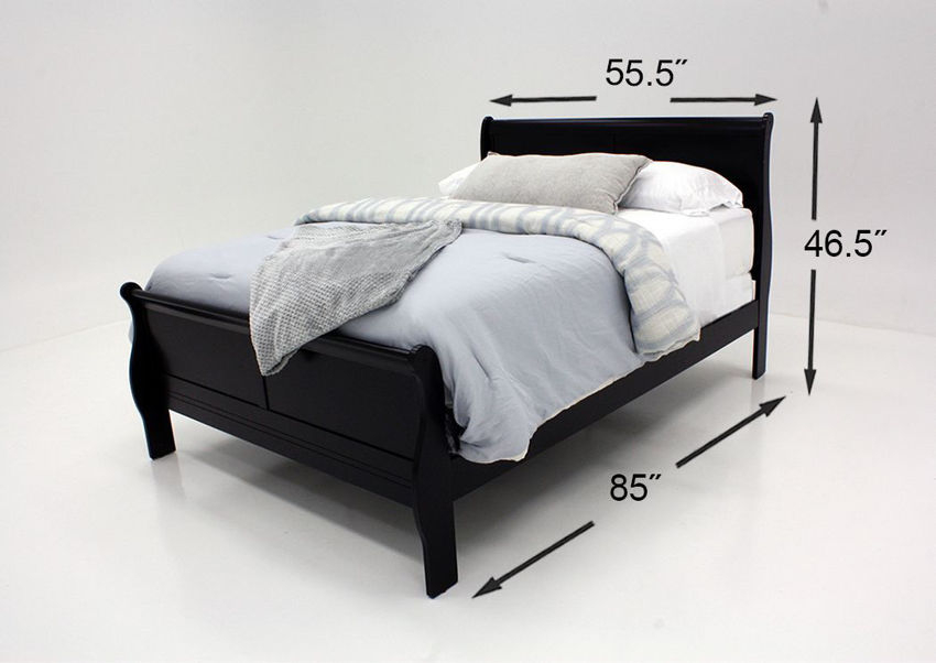 Louis Philippe Full Size Bedroom Set - Black | Home Furniture with Maximizing Small Spaces with Black Full Size Bed Frames