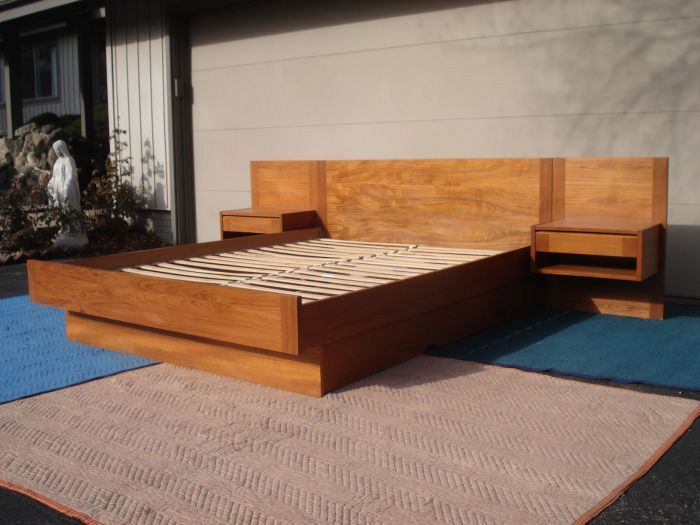 Low Platform Bed With Nightstands Attached At John Milagros Blog with regard to Maximizing Space Efficiency with Platform Beds Featuring Integrated Nightstands