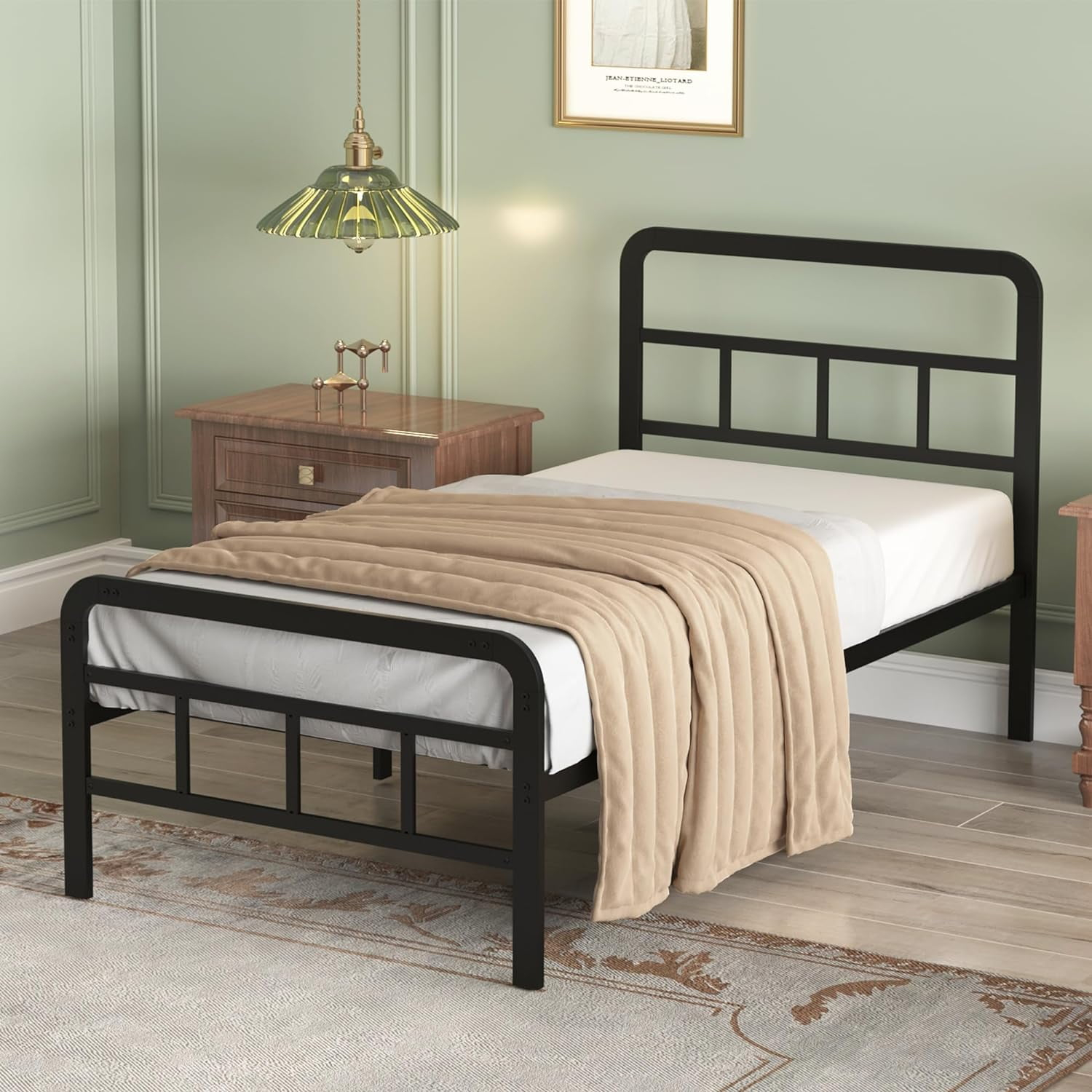Lutown-Teen 14 Inch Twin Bed Frame With Headboard And Footboard, Twin ... with regard to Metal Bed Frame For Twin